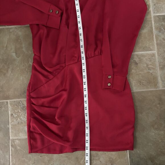 Monaco Dress Womens Size Small Vintage Made In USA Red Long Sleeve Sexy Vegas - Picture 3 of 7